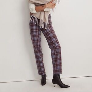 The Perfect Vintage Straight Jean in Cabernet Plaid
